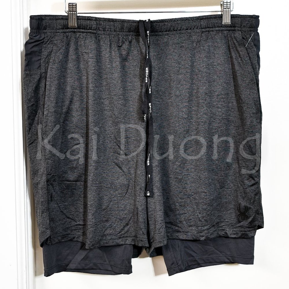 Spyder Men's tech Knit short‎ Black , Gray